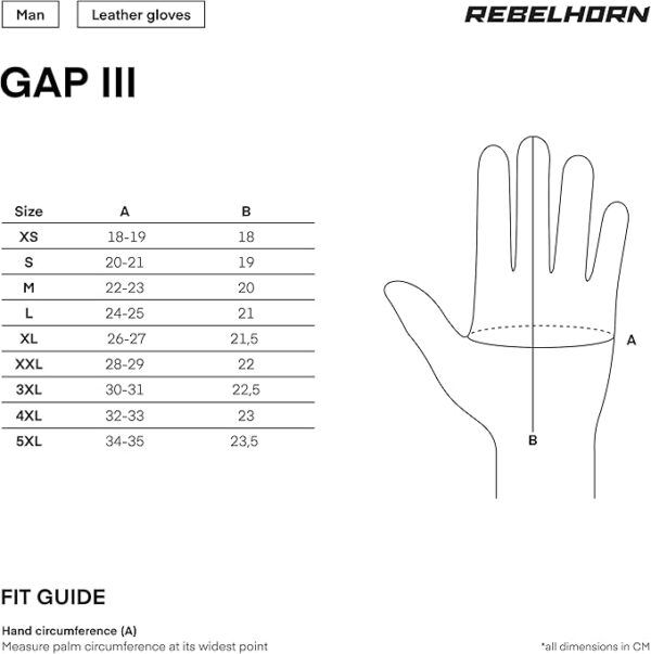 Gants de moto Rebelhorn GAP III grandes tailles jusqu'au 5XL